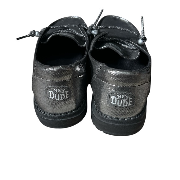 Hey Dude Shimmering Charcoal Black Loafers - Picture 2 of 6